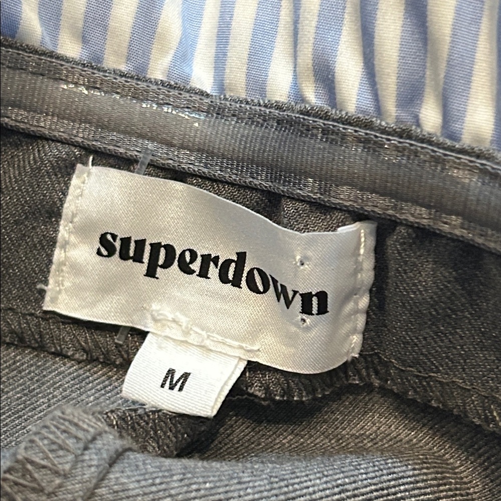 Superdown Imogen Top Gray Strapless Button-Front … - image 6
